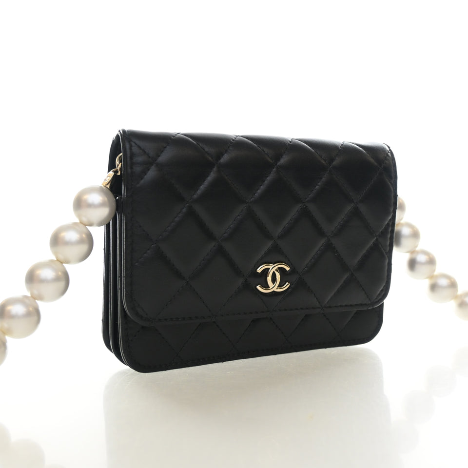 Chanel Lambskin Maxi Pearl Wallet On Chain
