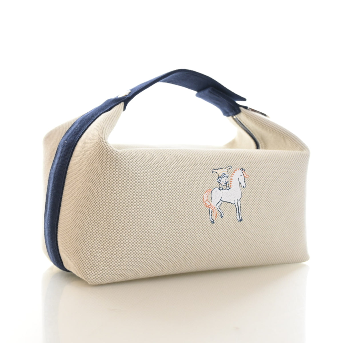 Pre-Owned Hermès Large Toile Bride A Brac Cabriole Model, side profile, authenticated at Luxe Du Jour