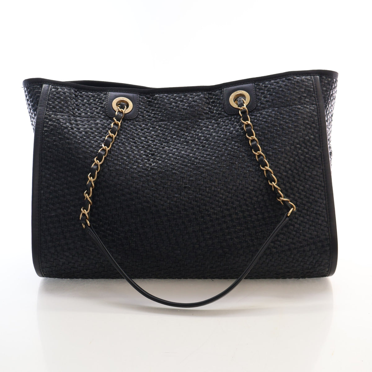 Pre-Owned Chanel Tote Small Raffia Deauville, front view, photo 12 of 17