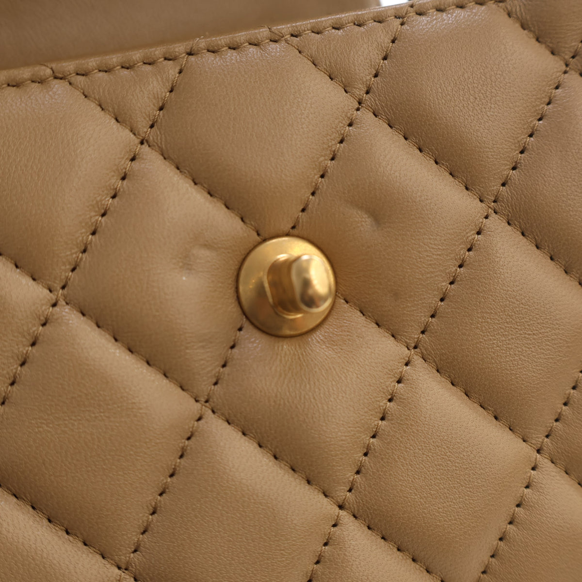 Pre-Owned Chanel Kelly Nano Lambskin Shopper, gold hardware