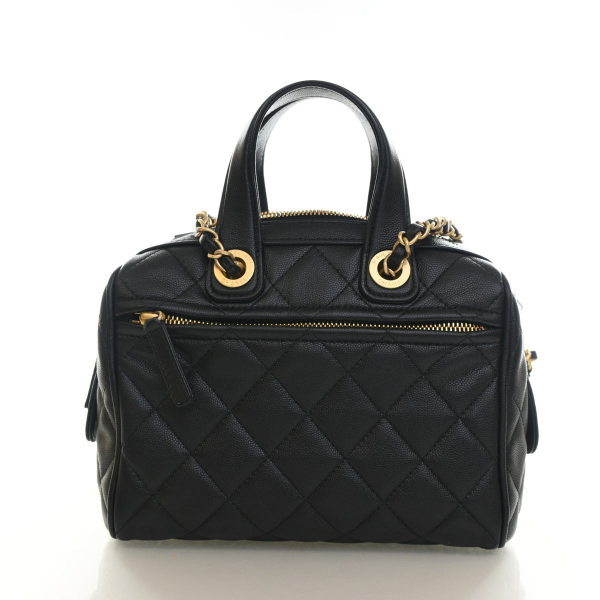 Pre-Owned Chanel Small Caviar Leather Bowling Bag, front view