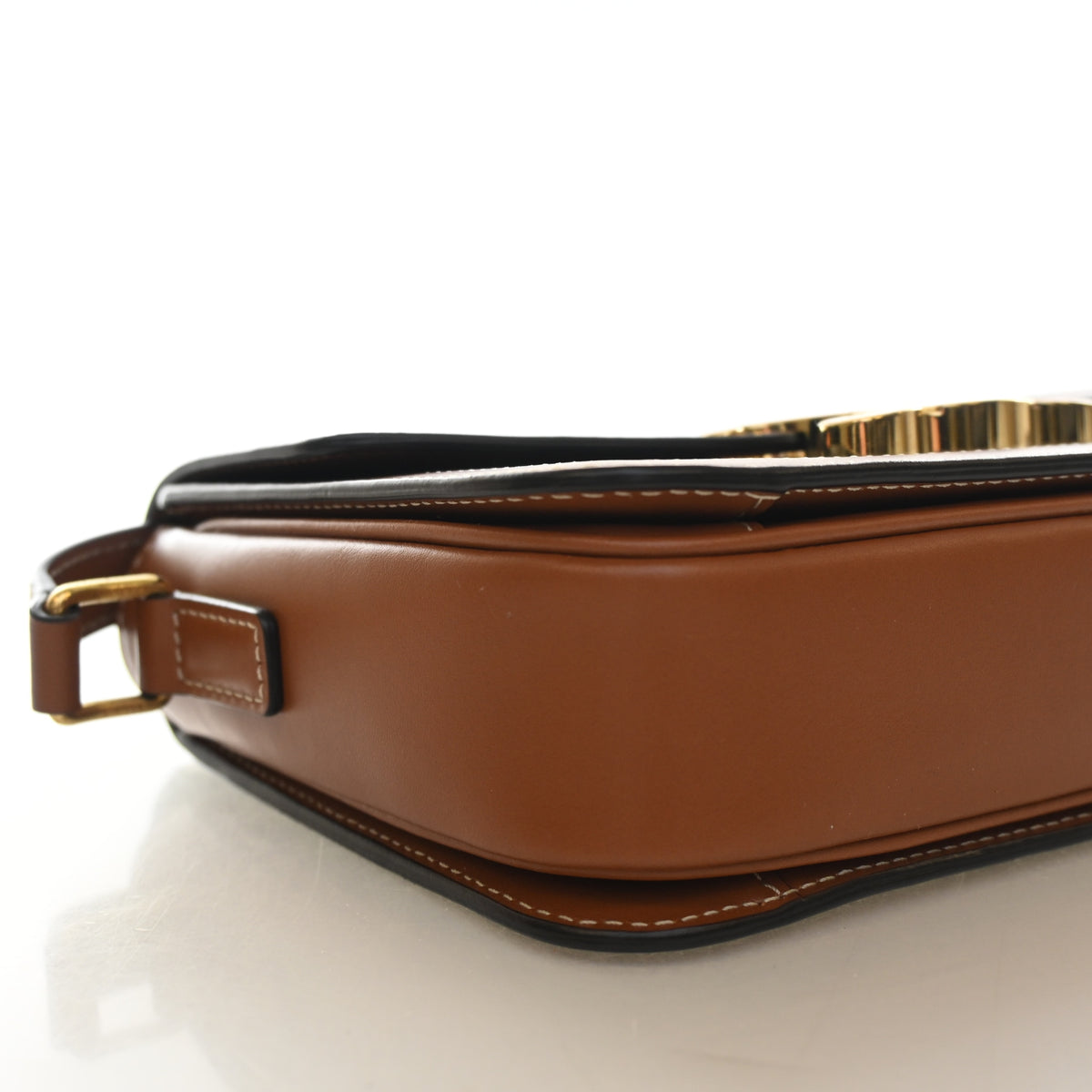 Pre-Owned Celine Flap Bag Teen Triomphe Canvas Triomphe, side profile, photo 6 of 12