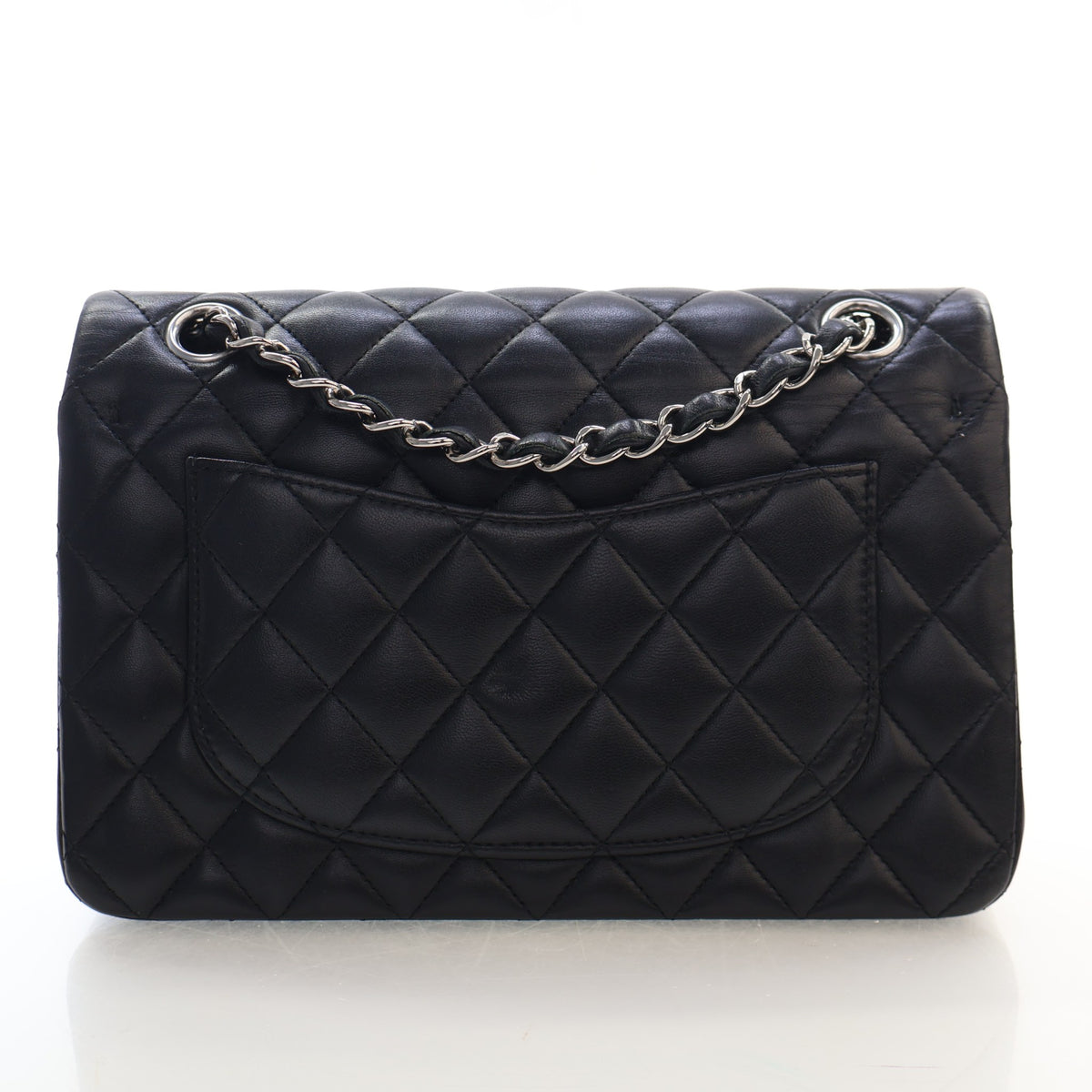 Pre-Owned Chanel Classic Double Flap Small Lambskin Bag, back view, photo 11 of 18