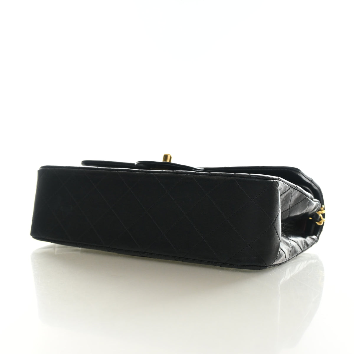 Vintage Chanel Classic Double Flap Small Lambskin Bag, base view