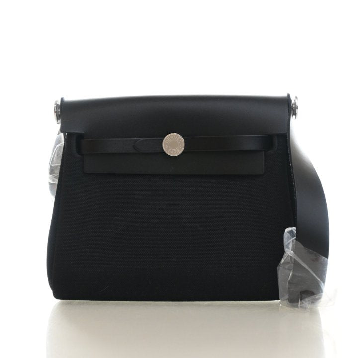 Hermes Noir Toile Mini Herbag Zip 20