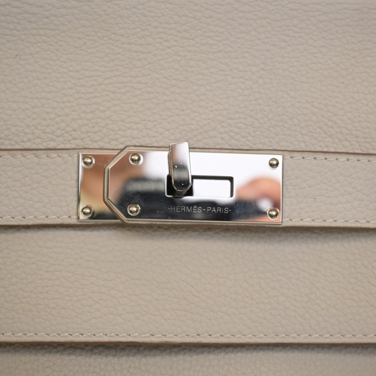 Pre-Owned Hermès GM Gris Pale Togo Leather Hac A Dos, silver hardware