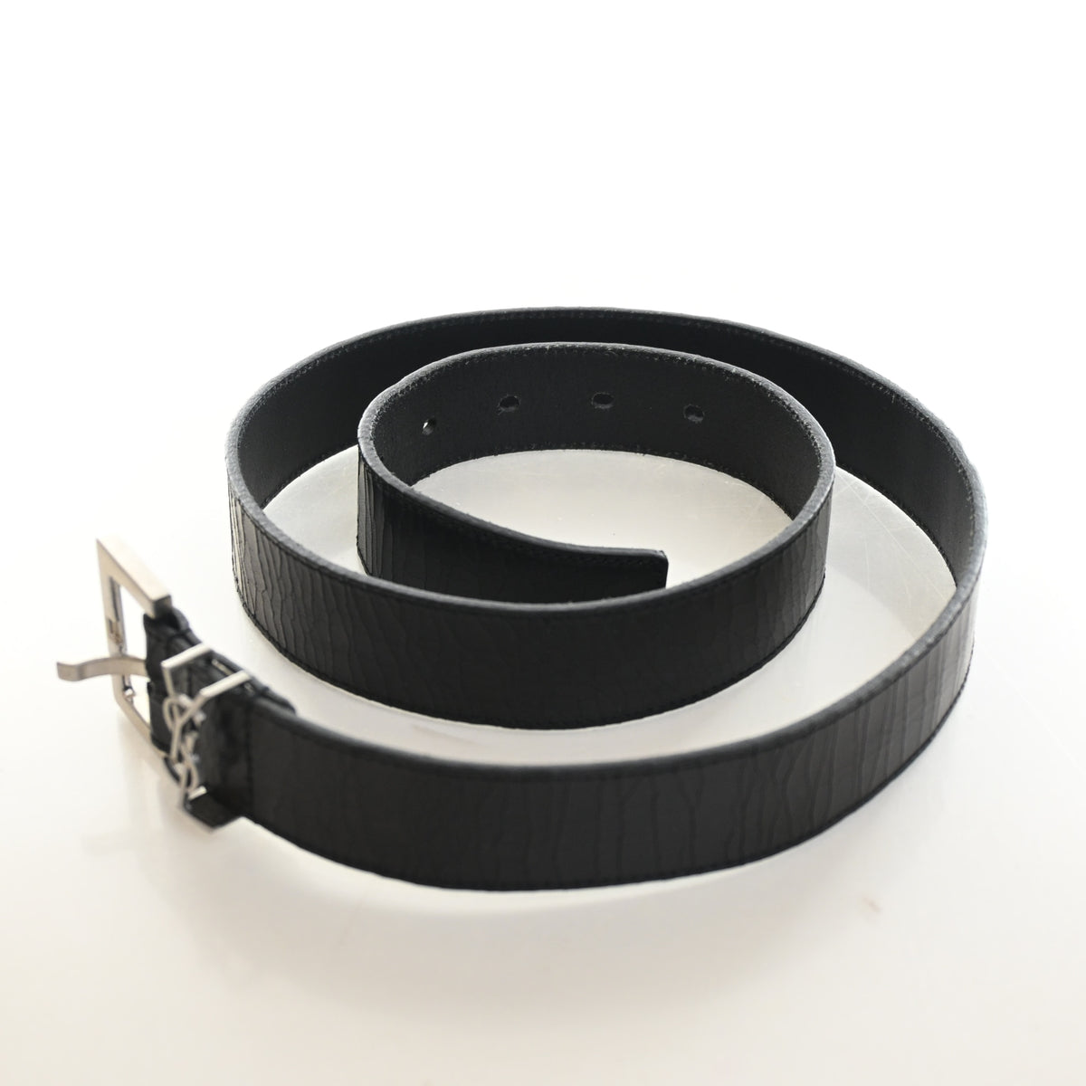 Pre-Owned Saint Laurent Belt Sz 85 Leather Cassandre, flat lay, photo 4 of 8