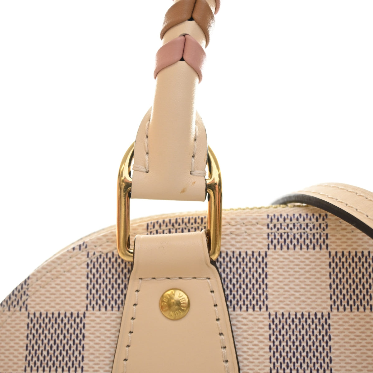 Pre-Owned Louis Vuitton Alma Damier Azur Braided BB, gold hardware