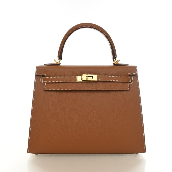 Hermes Gold Epsom Sellier Kelly 25