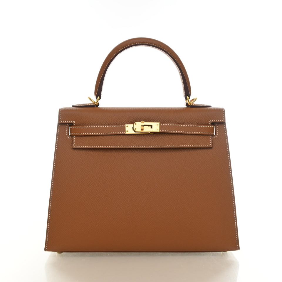 Hermes Gold Epsom Sellier Kelly 25
