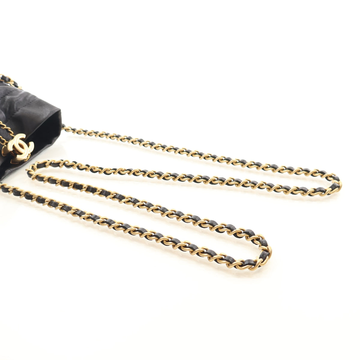 Chanel Lambskin Drawstring Round Bucket Clutch With Strap, photo 10 of 15