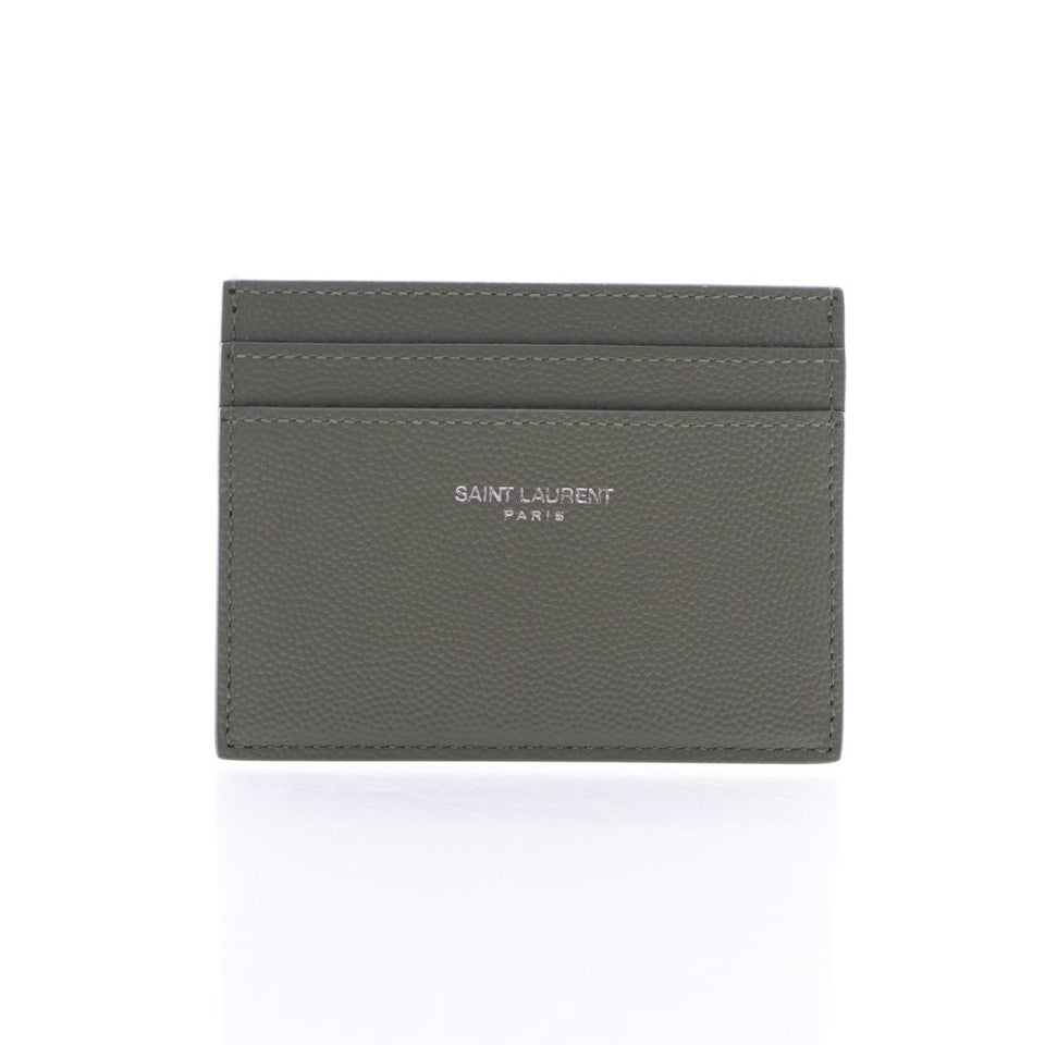 Saint Laurent Grained Calfskin Paris Credit Card Holder