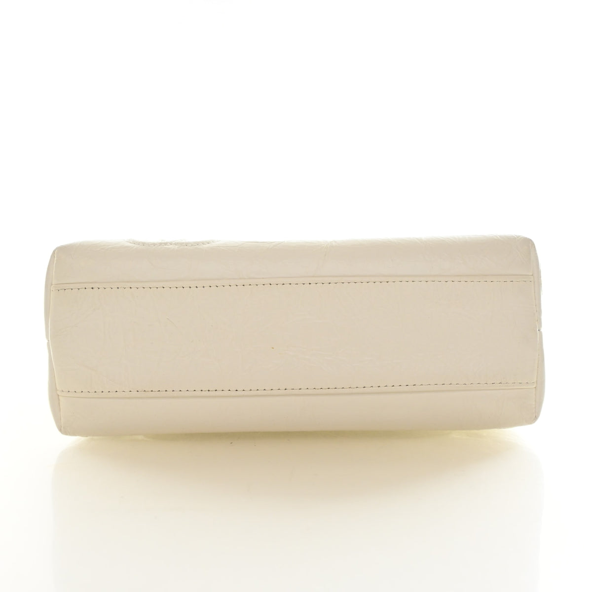 Pre-Owned Chanel Flap Bag Crumpled Calfskin Embossed, base and feet view, photo 9 of 18