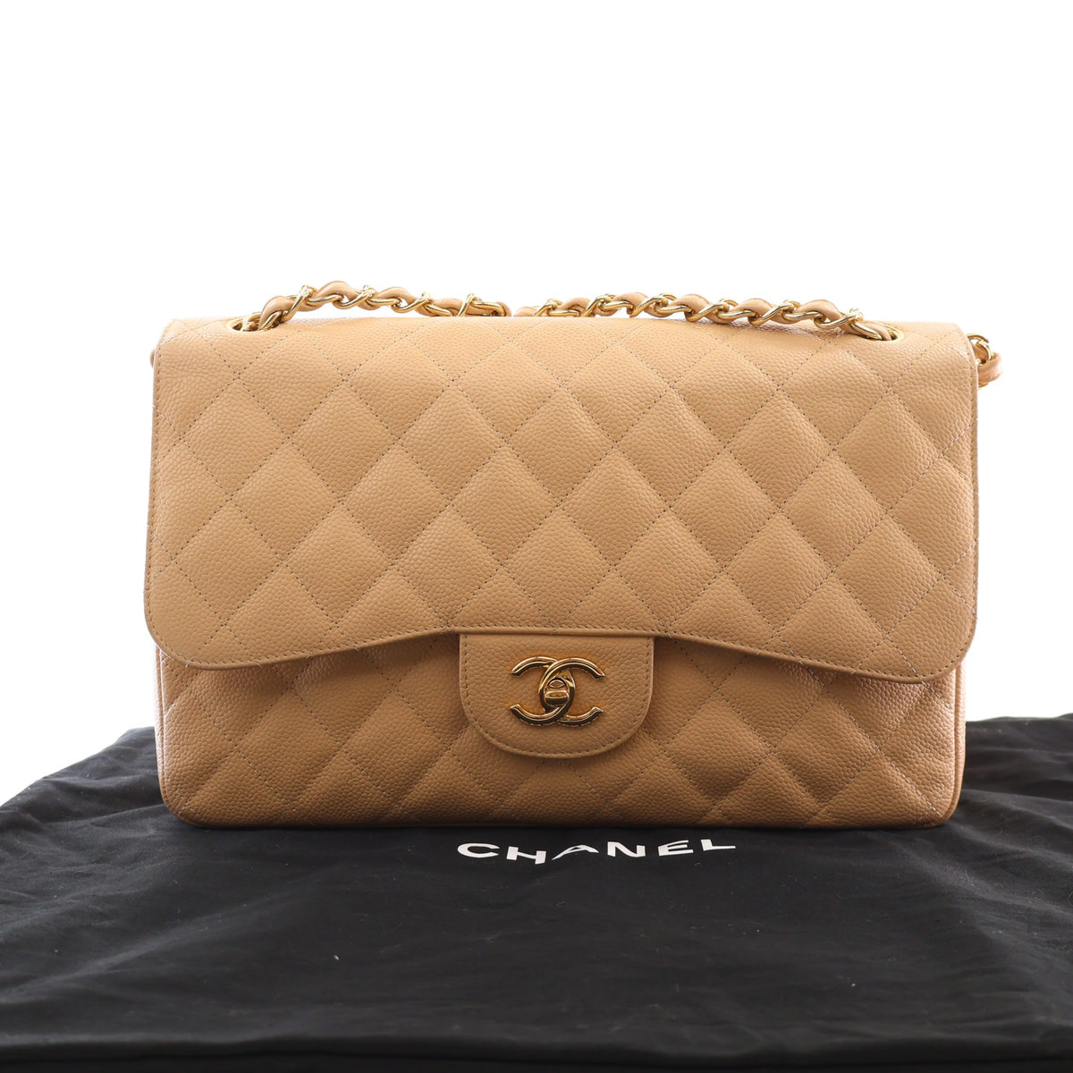 Pre-Owned Chanel Classic Double Flap Jumbo Caviar Leather Bag, photo 17 of 17
