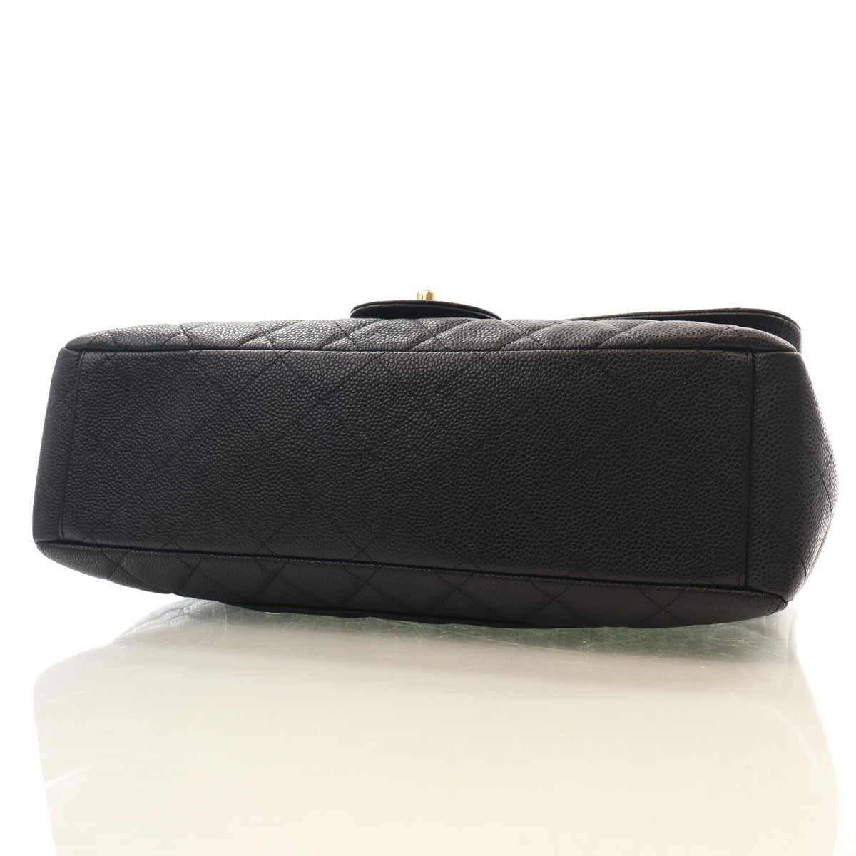 Pre-Owned Chanel Flap Bag Maxi Caviar Leather Classic Single, base and feet view, photo 7 of 17