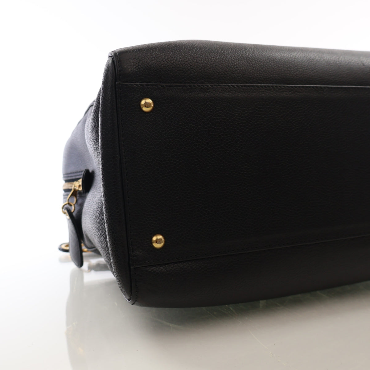 Vintage Chanel Caviar Leather Bowling Bag, base view