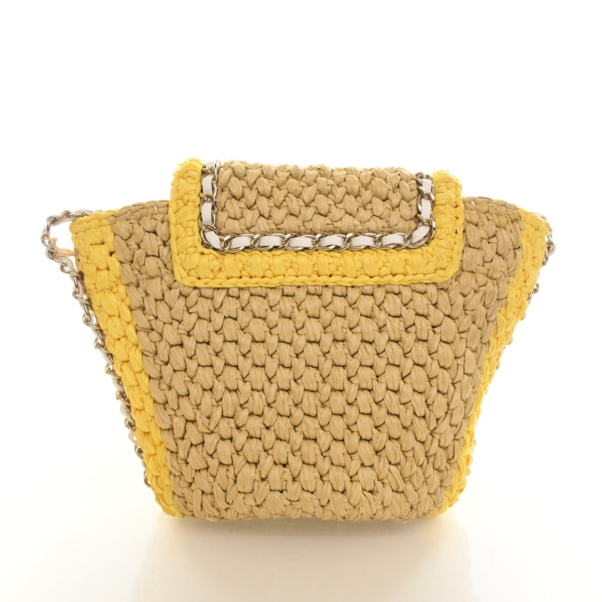 Pre-Owned Chanel Raffia Venice Beach Basket Bag, front view, photo 11 of 14