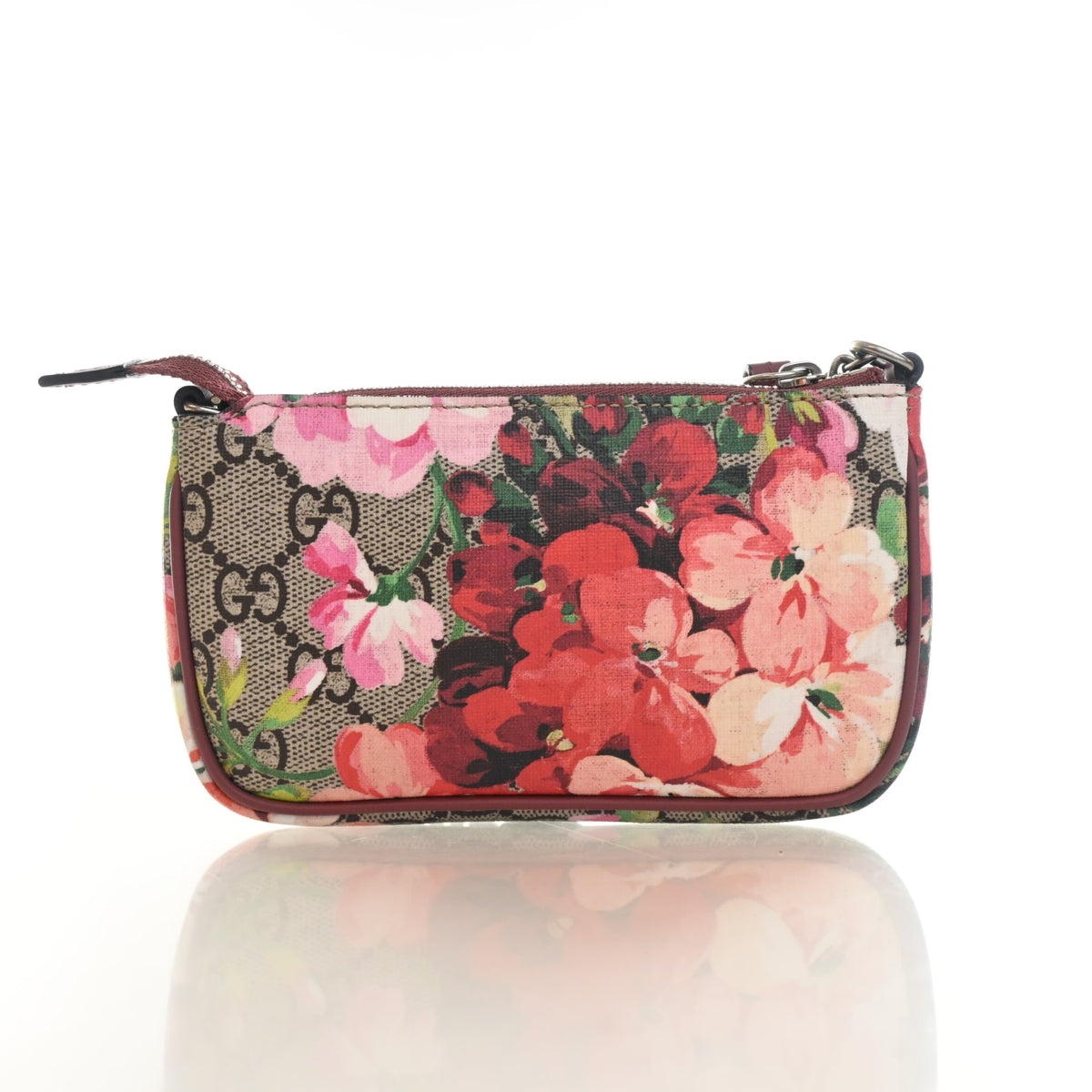 Pre-Owned Gucci Pochette Mini GG Blooms Chain, front view