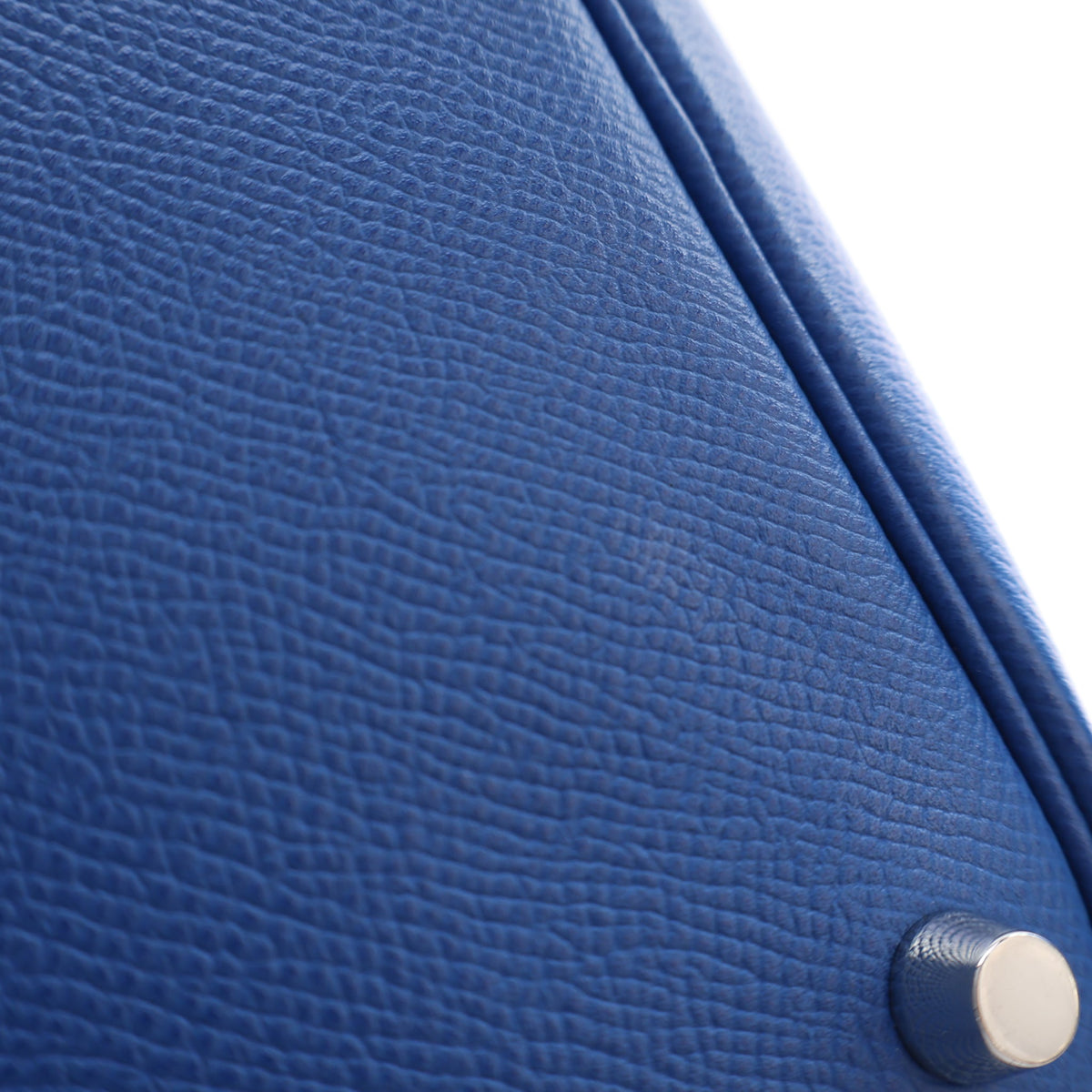 Pre-Owned Hermès Picotin Lock 18 Bleu Zellige Epsom Leather Tressage, corner and edge detail