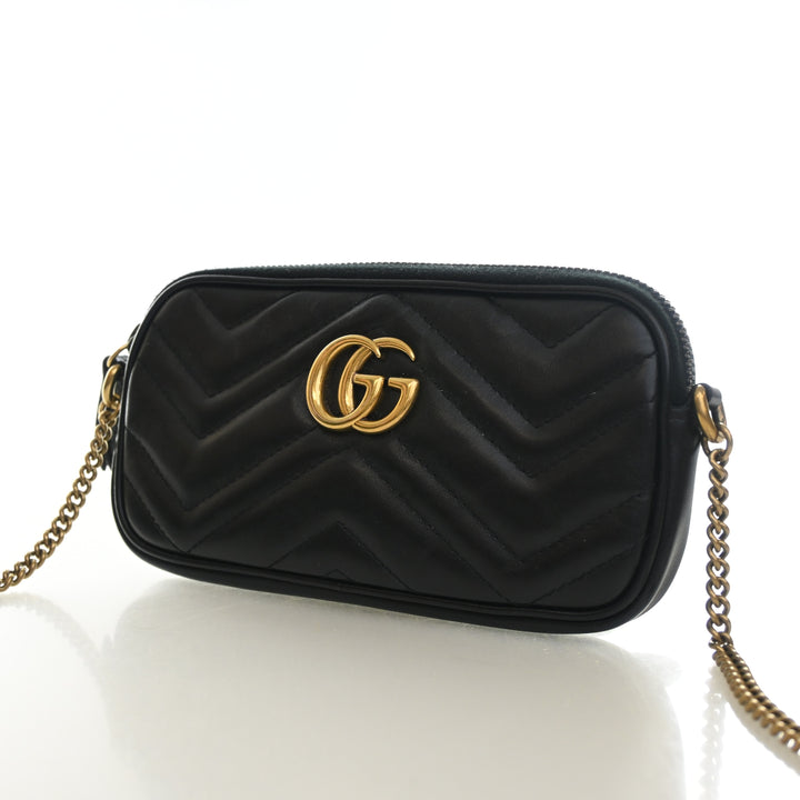 Gucci Mini Calfskin GG Marmont Zip Crossbody
