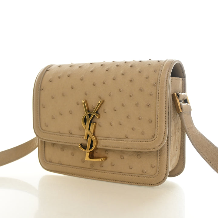 Saint Laurent Small Ostrich Solferino Messenger