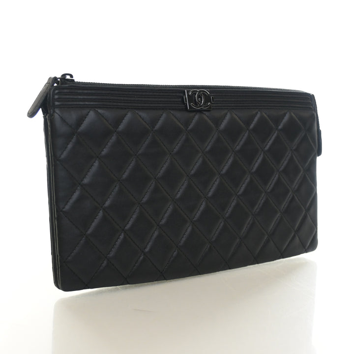 Chanel Lambskin Boy Zipped Pouch