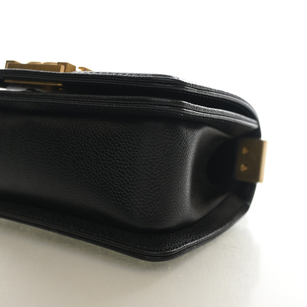 Pre-Owned Chanel Boy Bag Mini Caviar Leather, side profile, photo 8 of 14