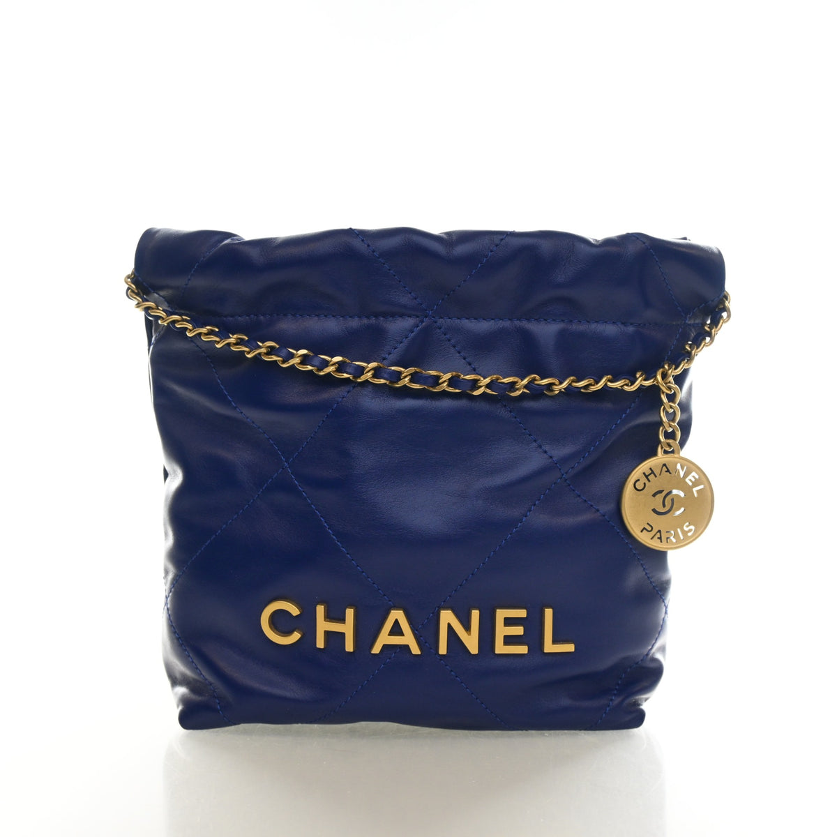 Pre-Owned Chanel 22 Hobo Mini Calfskin, front view, authenticated at Luxe Du Jour