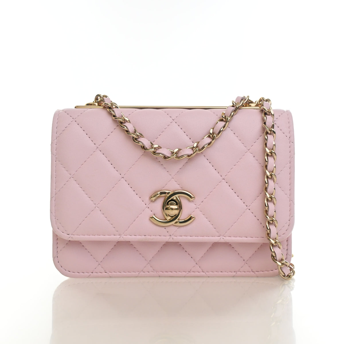 Pre-Owned Chanel Micro Lambskin Trendy CC, front view, authenticated at Luxe Du Jour