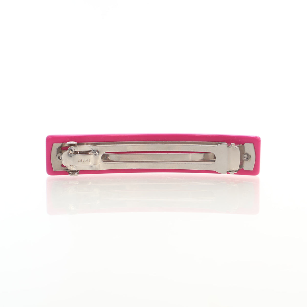 Pre-Owned Celine Barrette, silver hardware close-up