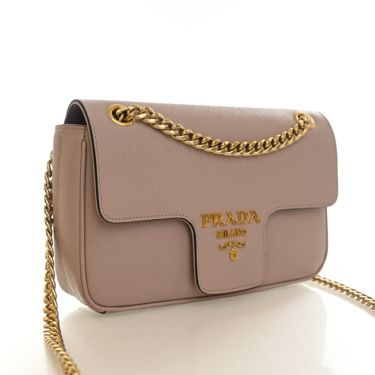 Pre-Owned Prada Shoulder Bag Saffiano Flap, front view, photo 2 of 13