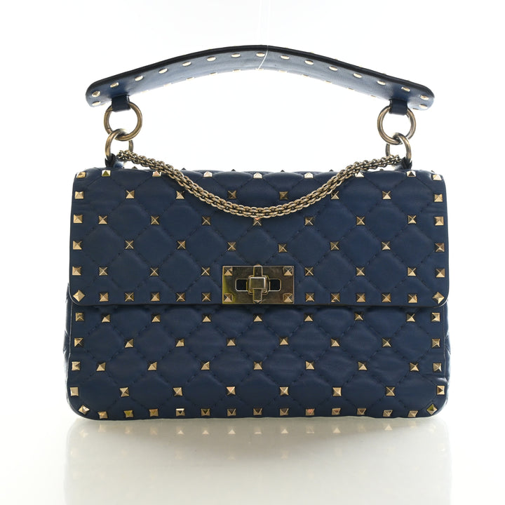 Valentino Lambskin Rockstud Spike Shoulder Bag