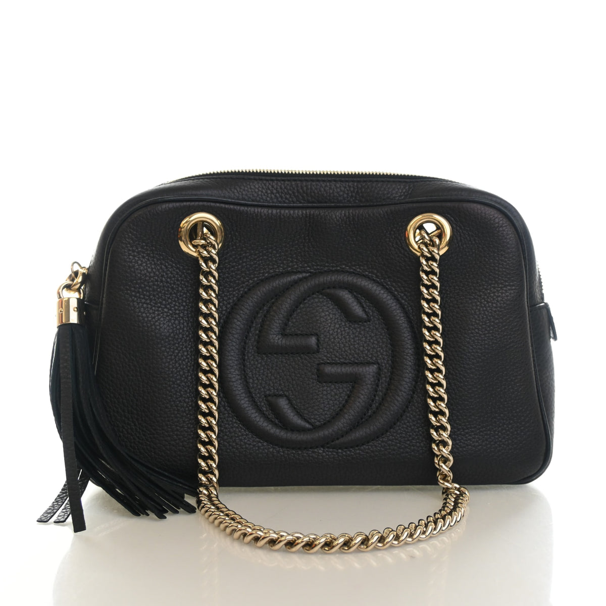 Pre-Owned Gucci Shoulder Bag Calfskin Soho Chain, front view, authenticated at Luxe Du Jour