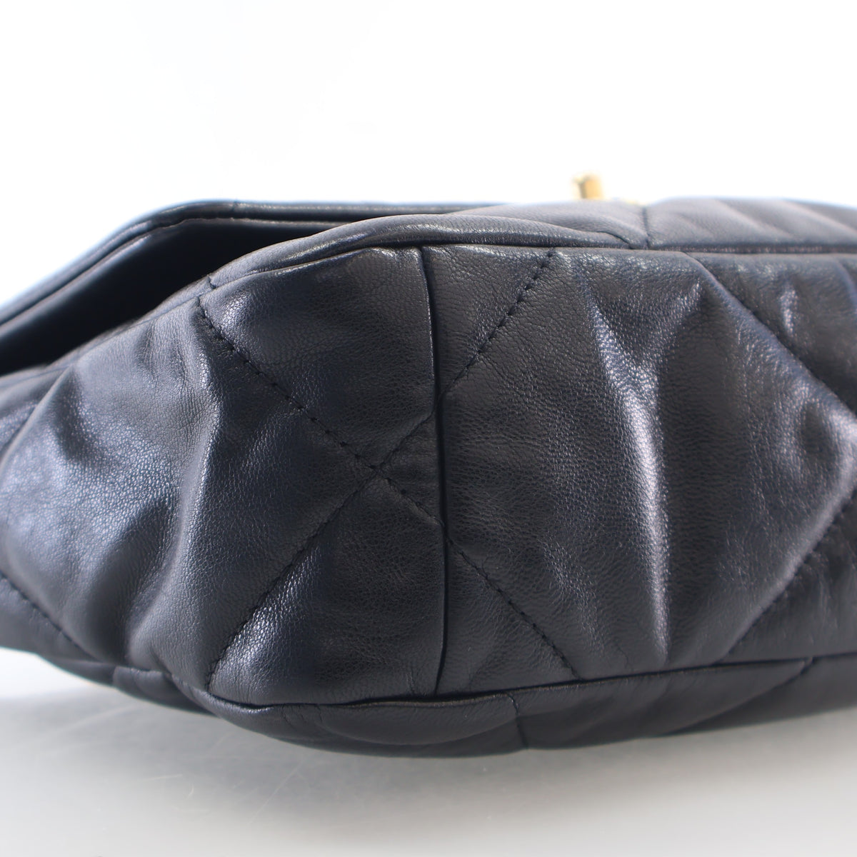 Pre-Owned Chanel 19 Flap Bag Medium Lambskin, base and feet view, photo 6 of 21