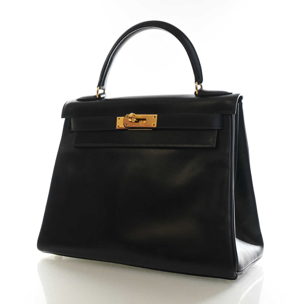 Hermes Vintage Noir Box Calf Kelly 28, photo 3 of 18