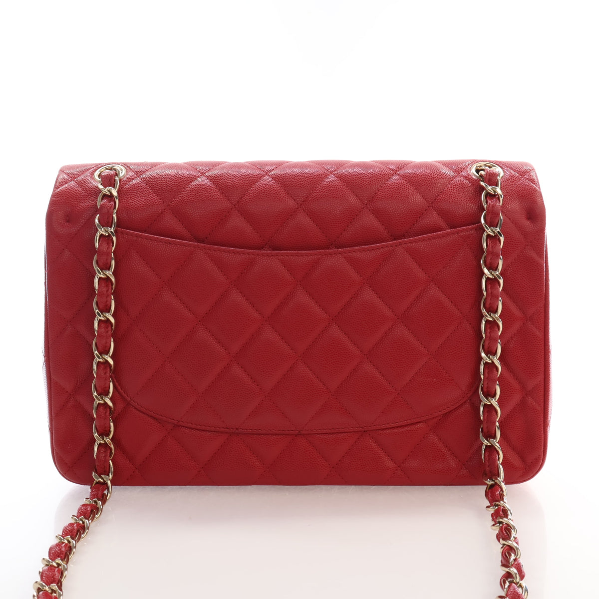 Pre-Owned Chanel Classic Double Flap Jumbo Caviar Leather Bag, front view, photo 11 of 18
