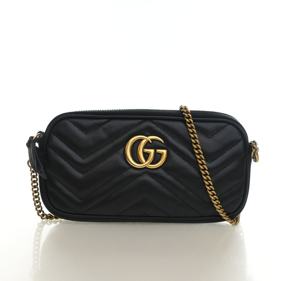 Gucci Mini Calfskin GG Marmont Zip Crossbody