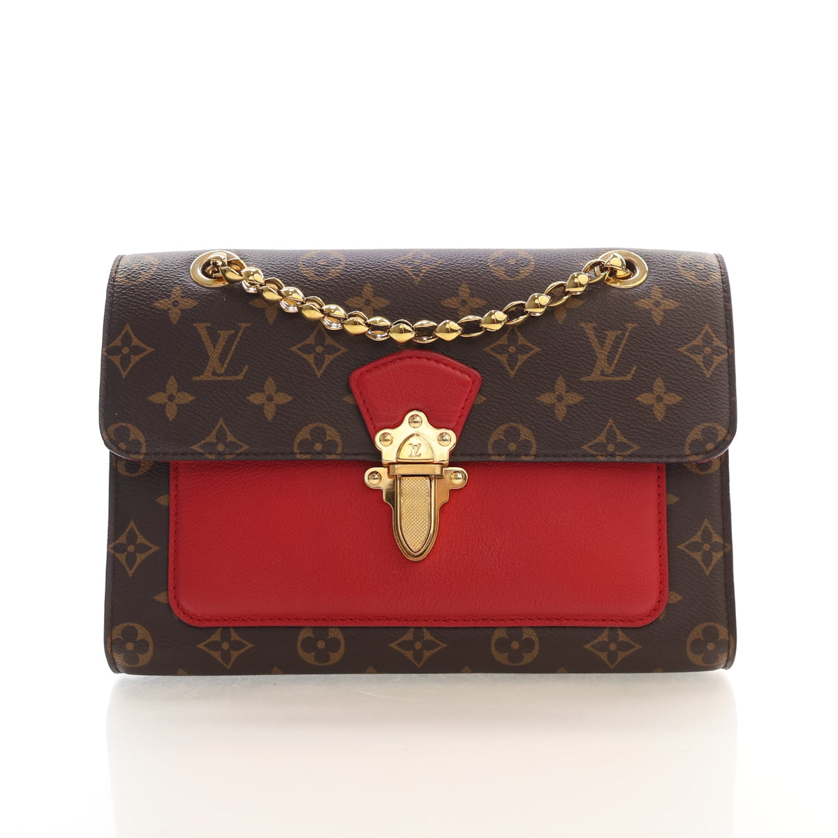 Pre-Owned Louis Vuitton Coated Canvas Monogram Victoire Handbag, front view, authenticated at Luxe Du Jour