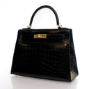 Hermes Noir Alligator Selli...