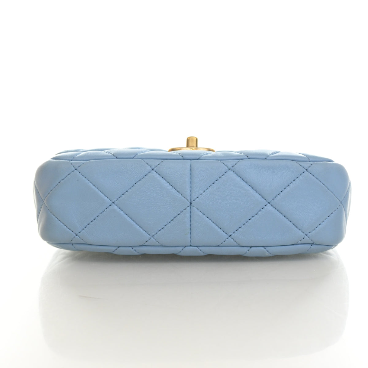 Pre-Owned Chanel Flap Bag Lambskin Lacquered Chain, base and feet view, photo 9 of 15