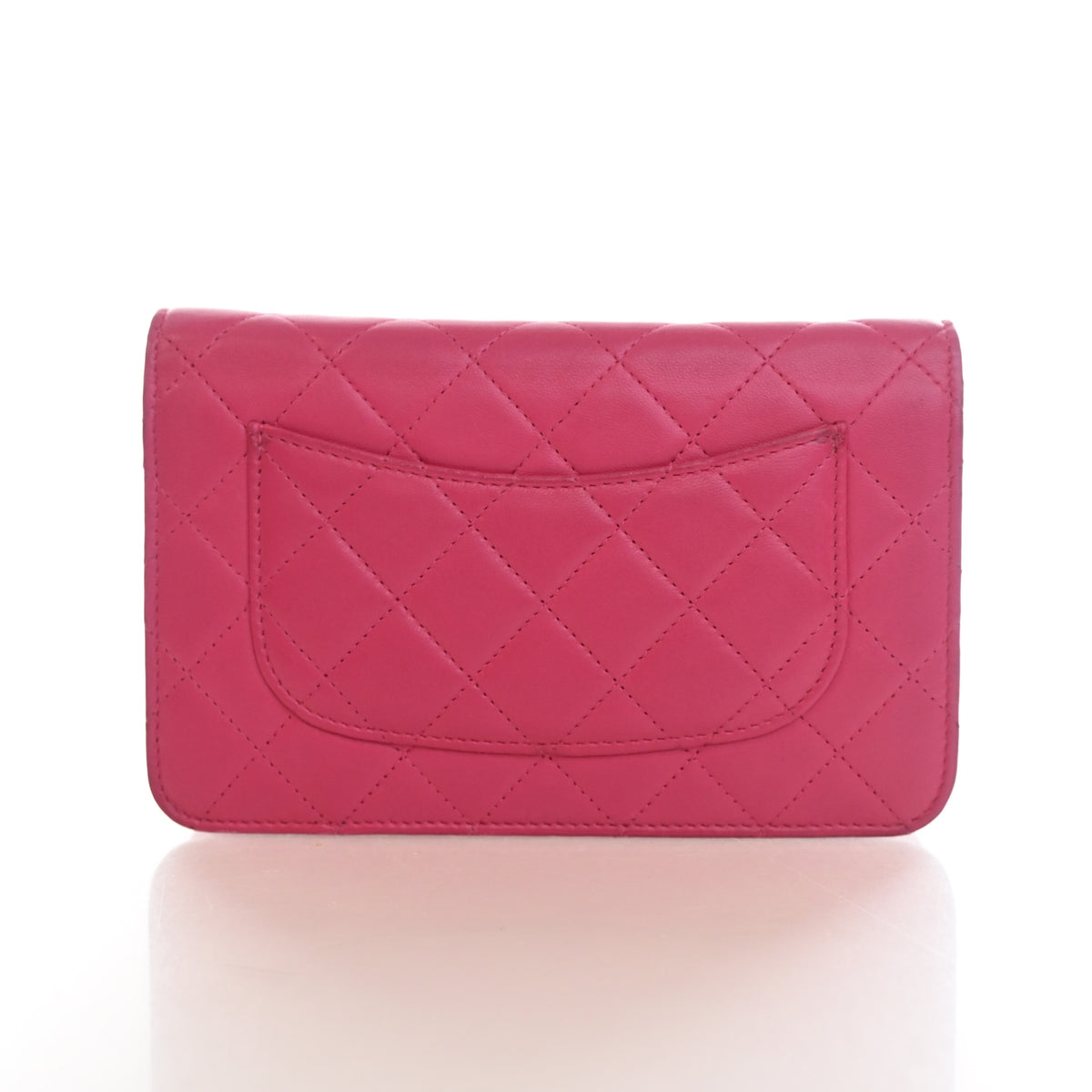 Pre-Owned Chanel Wallet On Chain Lambskin Classic WOC, back view