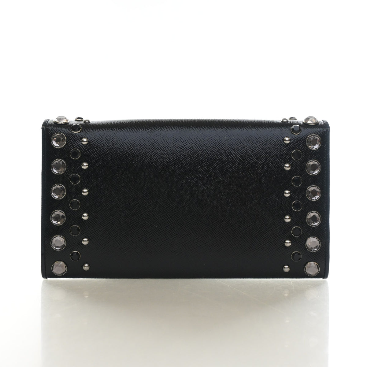 Pre-Owned Prada Wallet Saffiano Patent Leather Jewel Stud, front view, photo 10 of 12