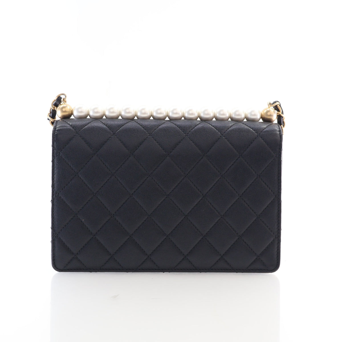 Pre-Owned Chanel Flap Bag Caviar Leather Chic Pearls, front view, photo 11 of 16