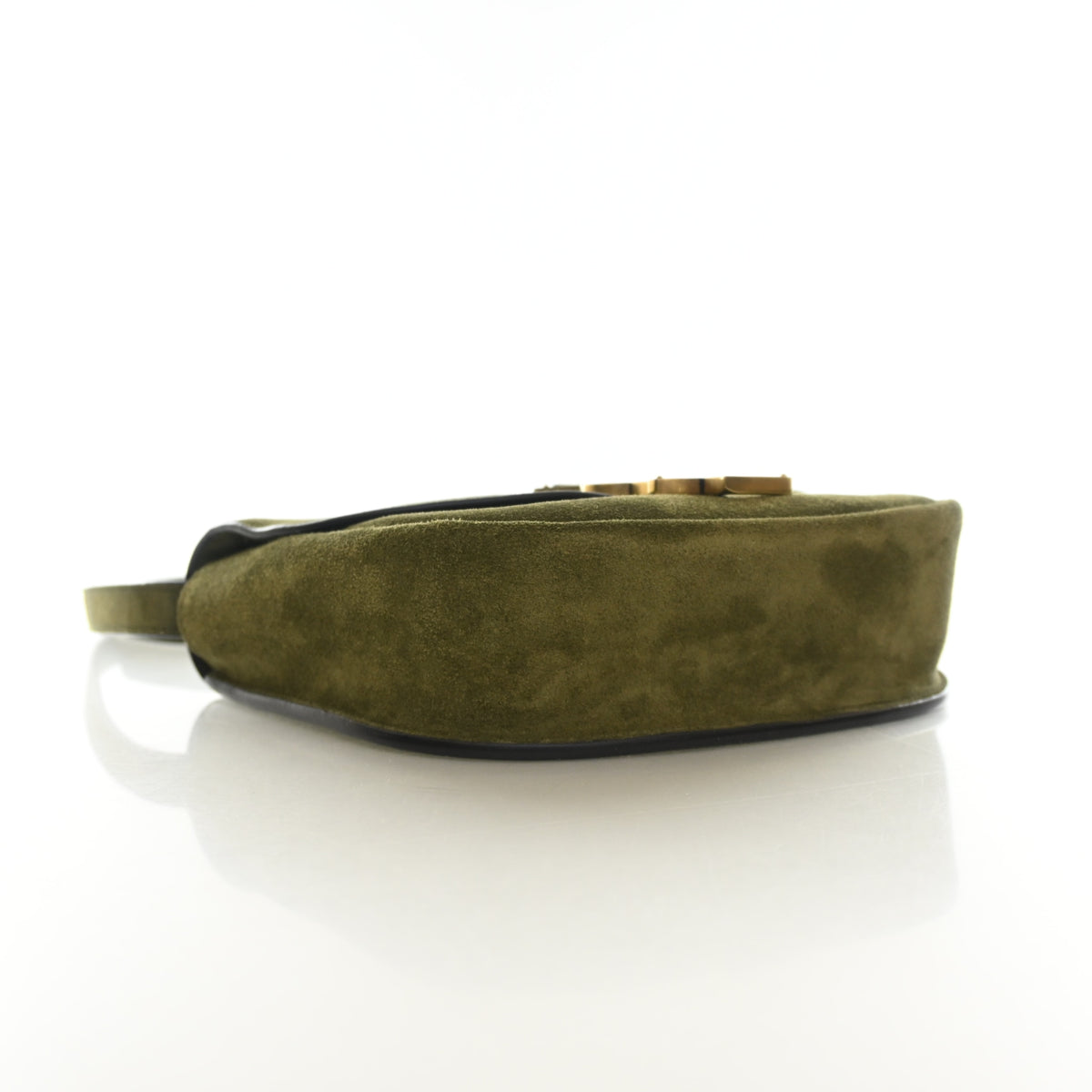 Pre-Owned Saint Laurent Small Suede Leather Kaia Satchel, side profile