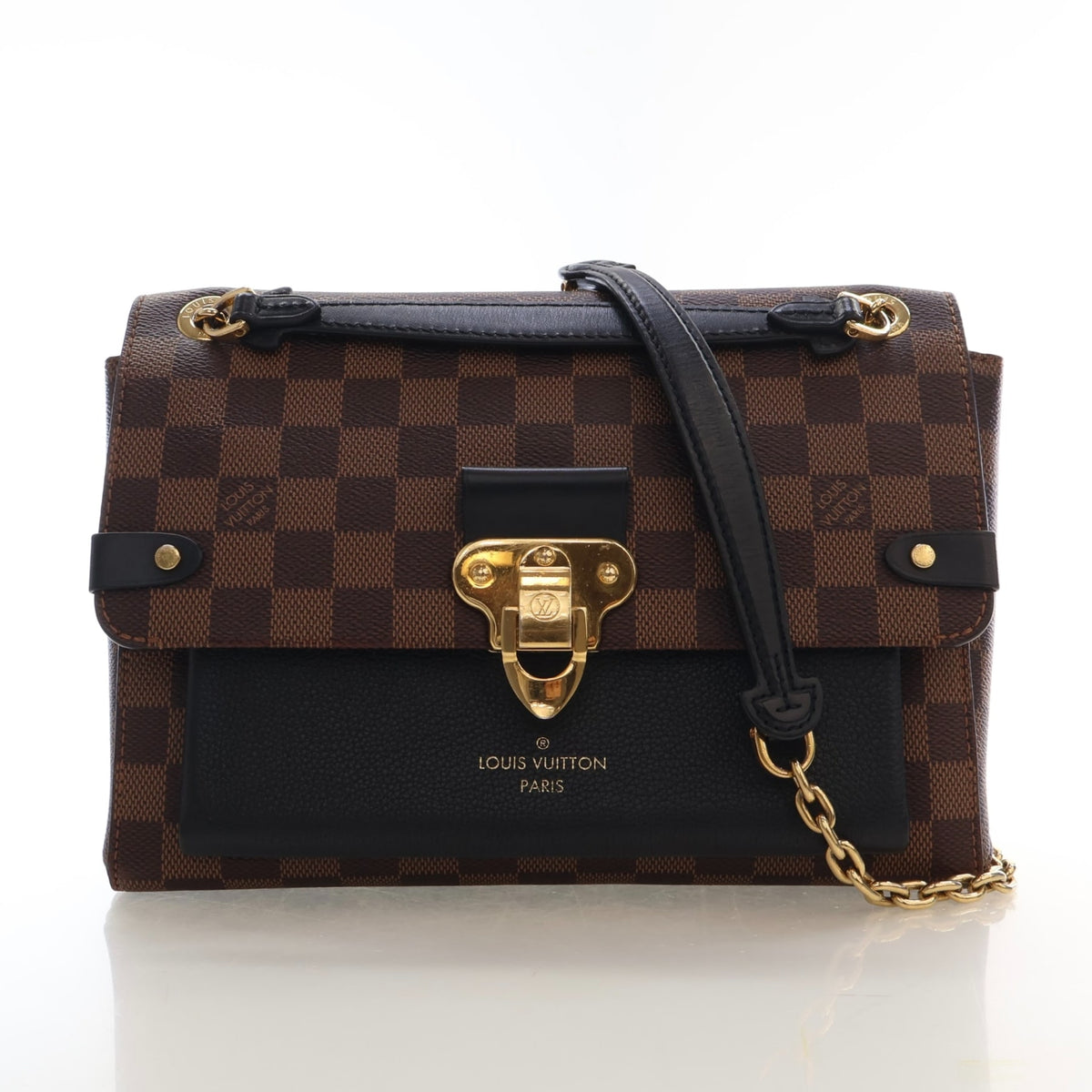 Pre-Owned Louis Vuitton PM Damier Ebene Vavin, front view, authenticated at Luxe Du Jour