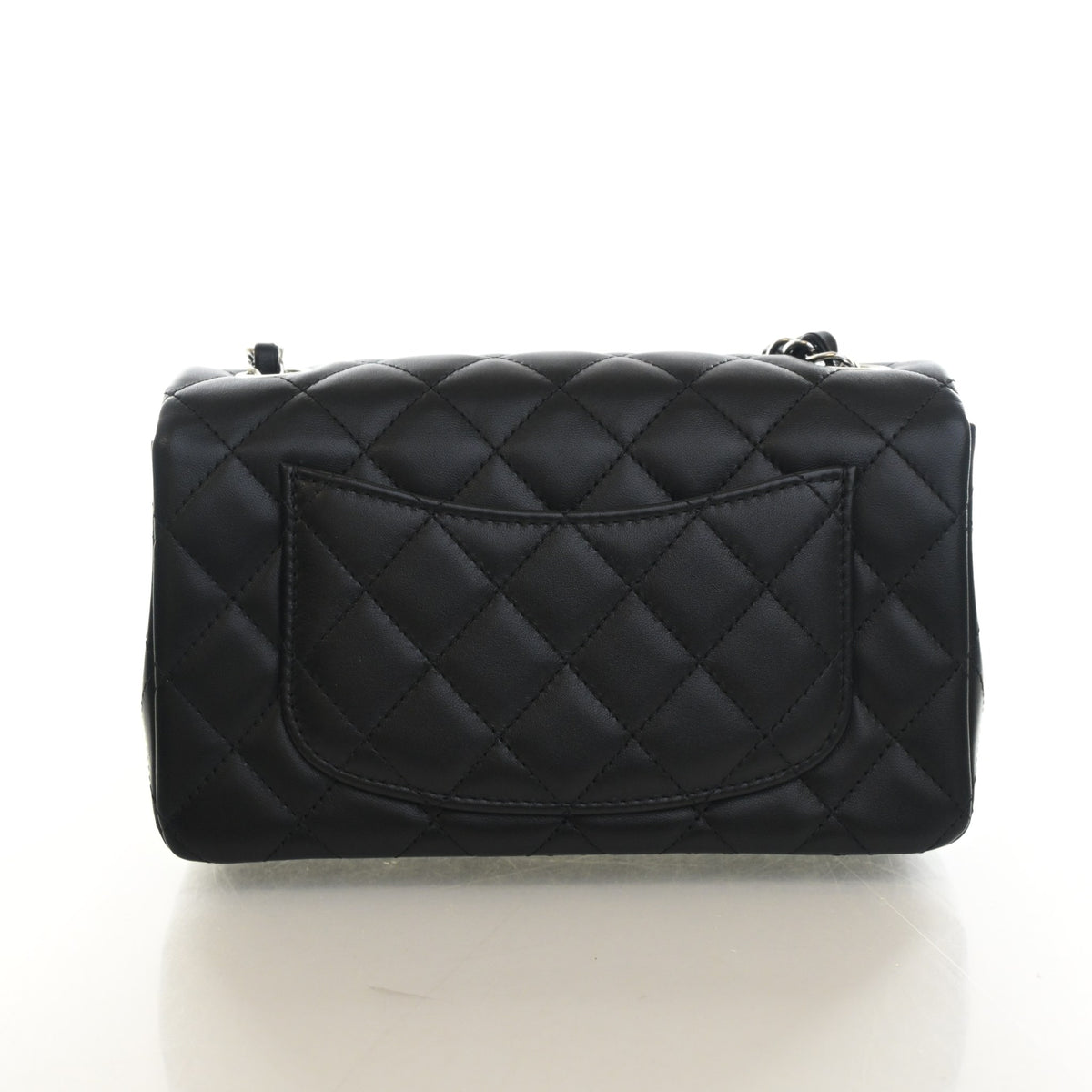 Pre-Owned Chanel Classic Flap Mini Lambskin Rectangular Bag, back view, photo 11 of 14