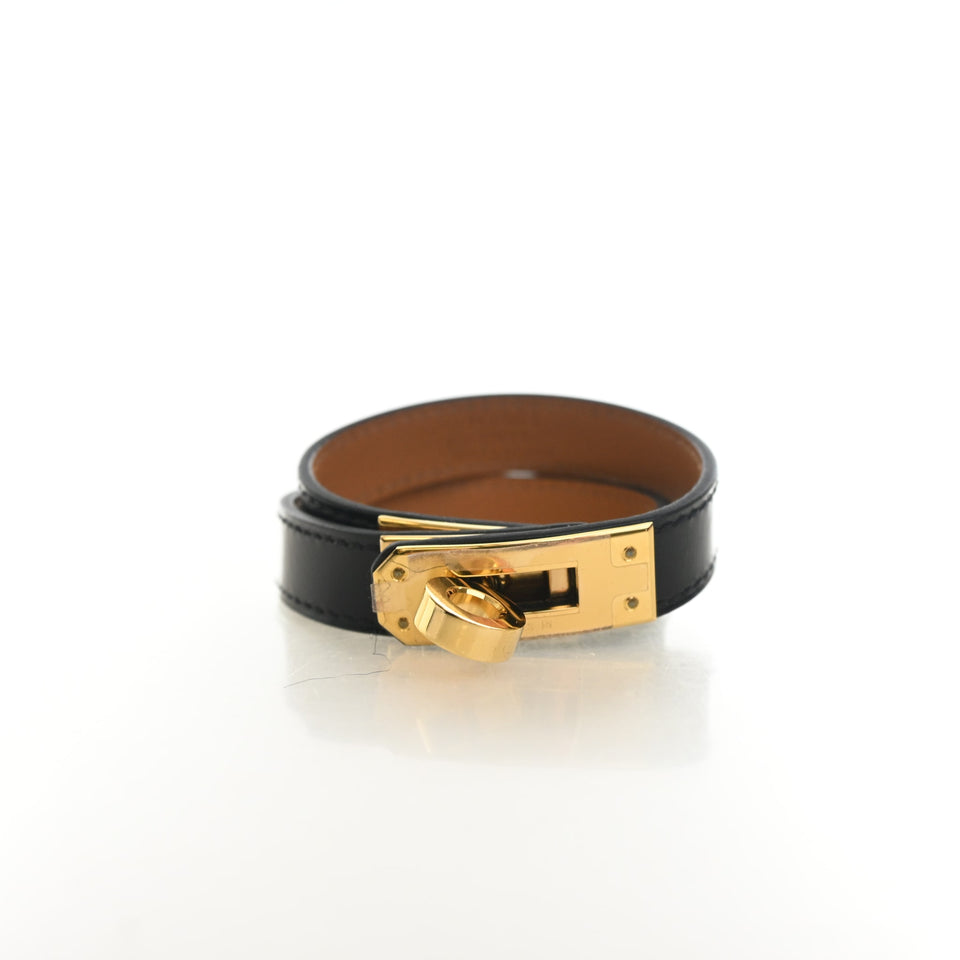Hermes Noir Swift Kelly Double Tour Bracelet