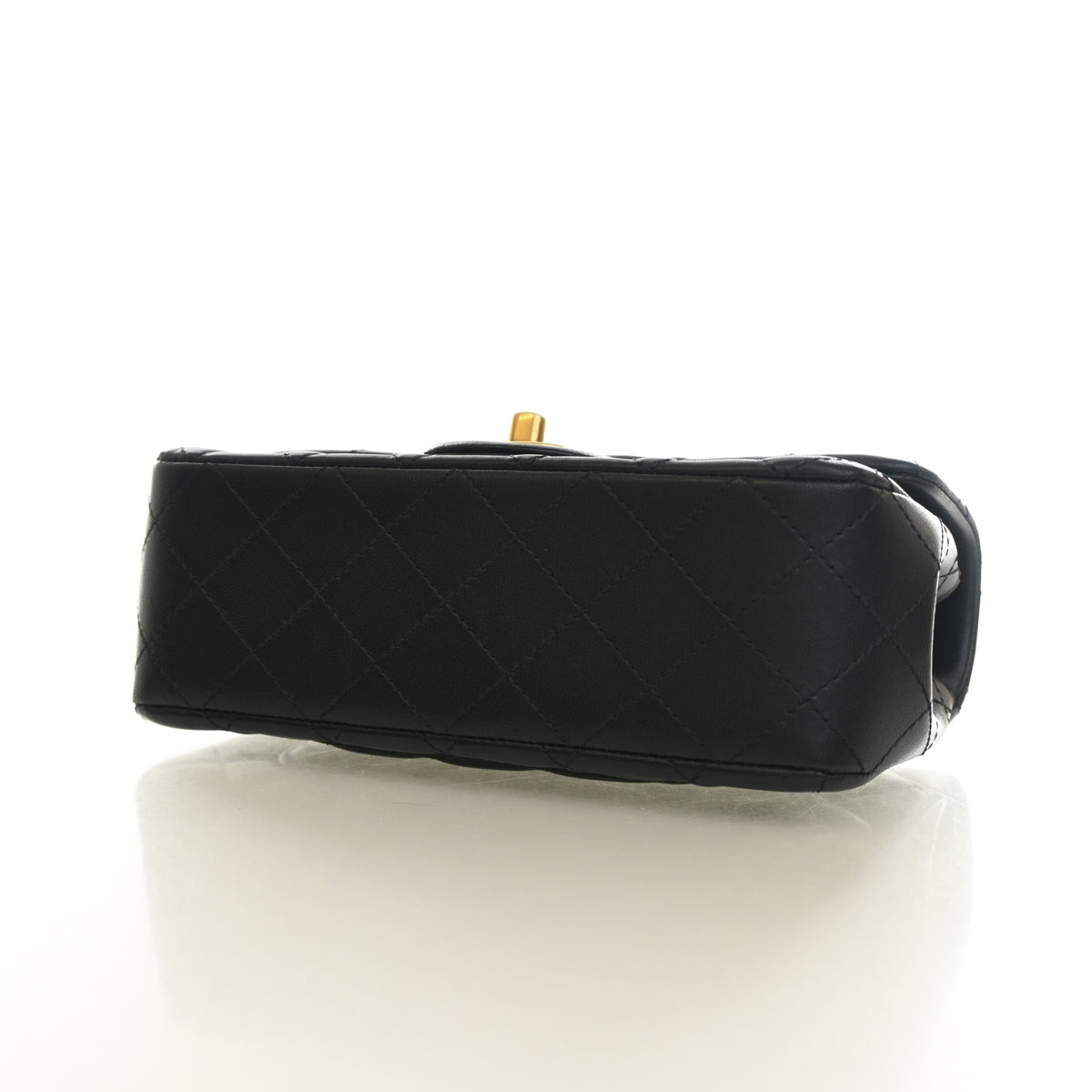 Pre-Owned Chanel Flap Bag Mini Lambskin Camellia Pearl Crush Rectangular, base and feet view, photo 7 of 17