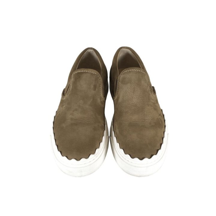 Chloe Suede Lauren Slip Ons, Sz 38