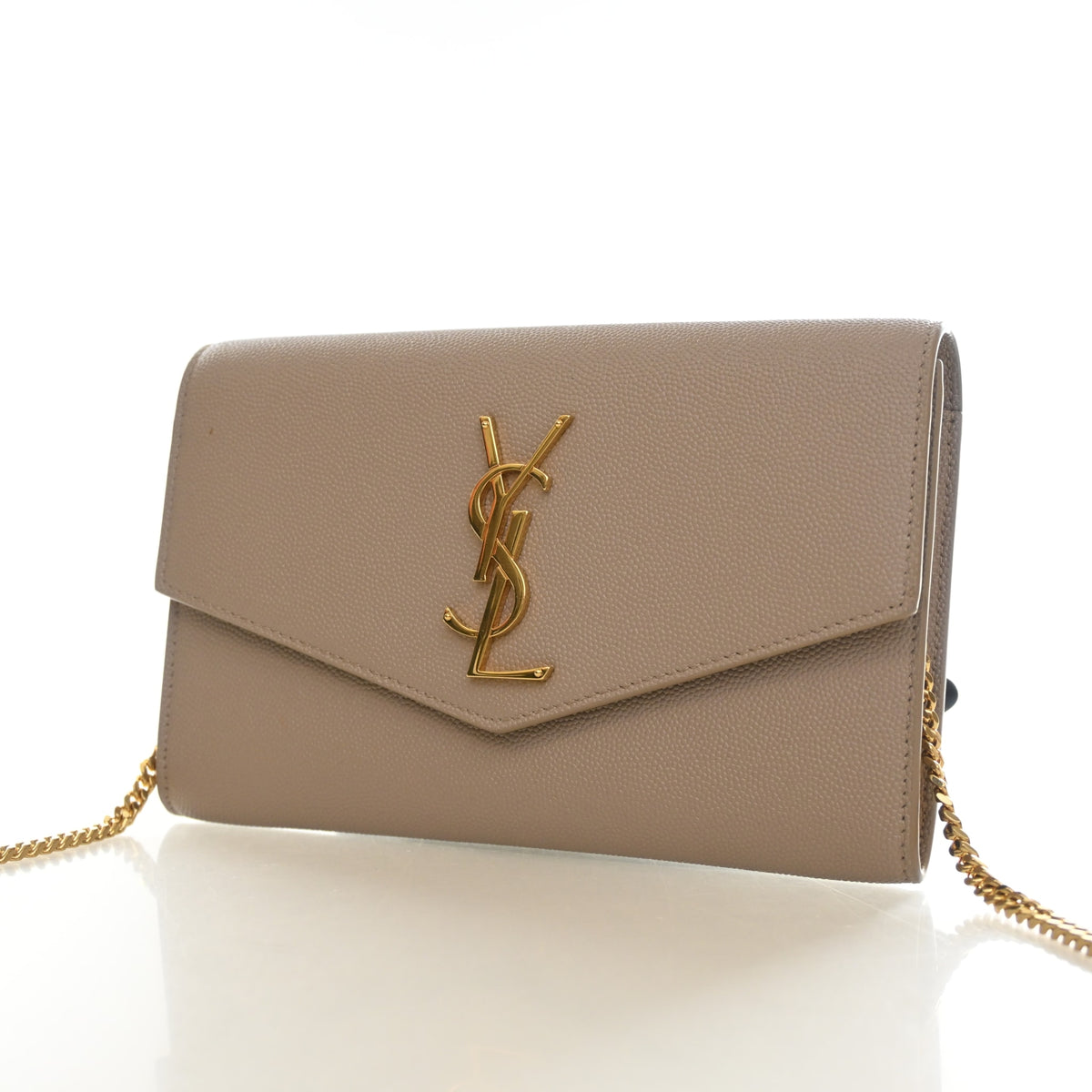 Pre-Owned Saint Laurent Chain Wallet Calfskin Uptown, front view